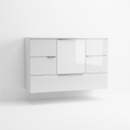 White wall cabinet with C-profile handles