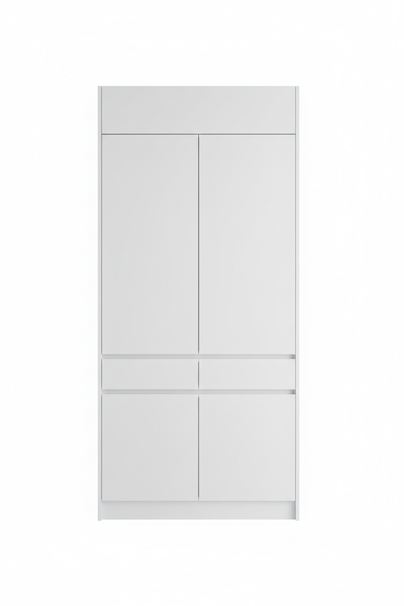 Tall Double Door Fridge Cabinet 1200mm - Front View