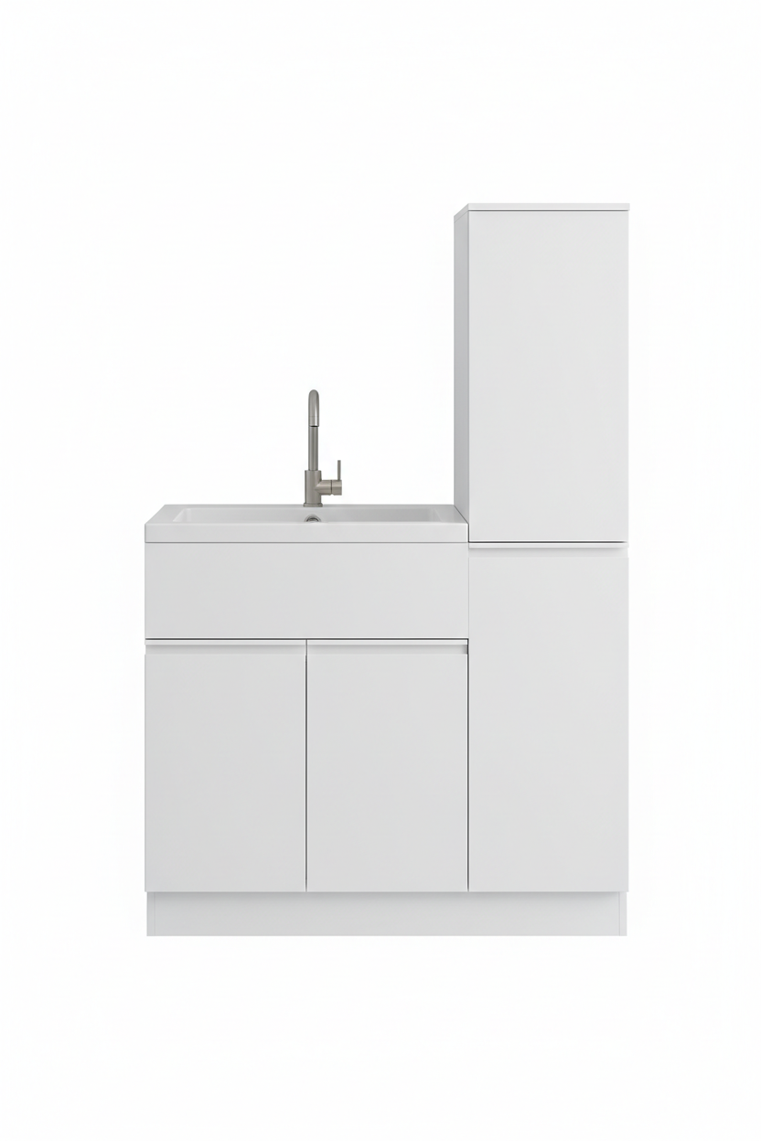 Laundry Cabinet 900mm with Sink - Front View