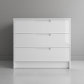 White 800mm drawer base cabinet with C-profile handles