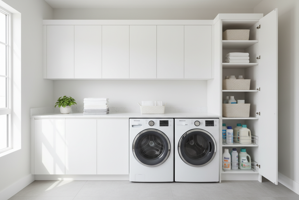 Laundry Cabinet in Laundry Room Setting