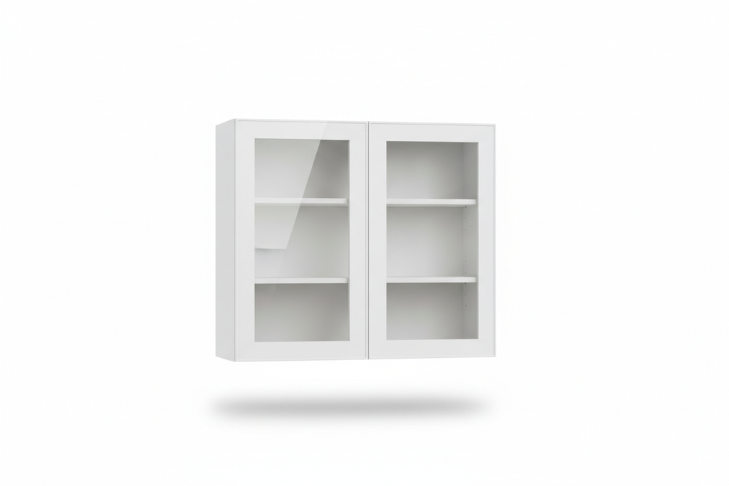 Glass Door Wall Cabinet 900mm - Front View