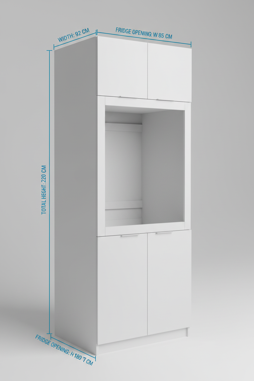 Tall Double Door Fridge Cabinet Detail