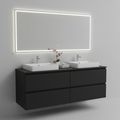 Double Basin Vanity Cabinet 1200mm in Matte Black