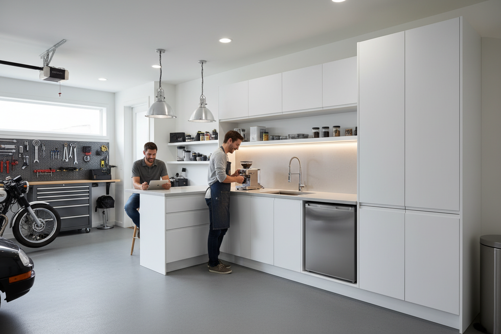 Garage Kitchenette in Garage Setting