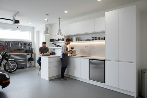 Garage Kitchenette in Garage Setting