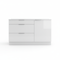 White base cabinet with C-profile handles